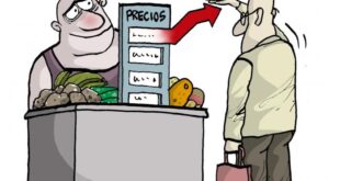 Ante la desmedida escalada de precios, uno se pregunta: ¿no habrá un tope final? Ilustración tomada del periódico Granma.