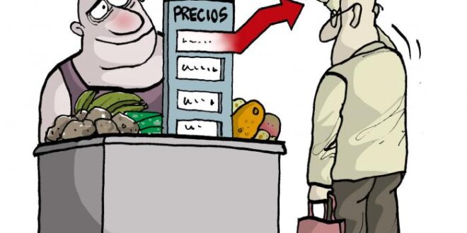 Ante la desmedida escalada de precios, uno se pregunta: ¿no habrá un tope final? Ilustración tomada del periódico Granma.