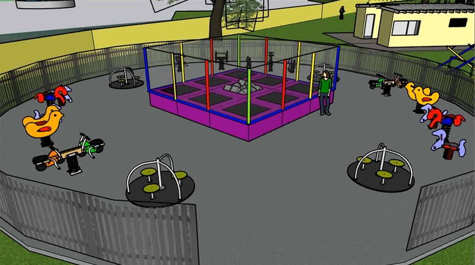 Diseño del parque infantil realizado por Bienes Culturales